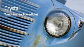  Presentation with vintage car - Presentation theme featuring radiation aging - vintage car background and a  colored foreground