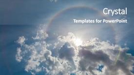  Presentation with effects radiation - Audience pleasing slides consisting of radiation effects - fantastic halo rainbow backdrop and a seafoam green colored foreground