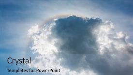  Presentation with sky rainbow - Slide deck with radiation effects - fantastic halo rainbow background and a light blue colored foreground