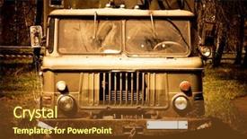  Presentation with articulated dump truck safety - Beautiful PPT layouts featuring radiation effects - old russian truck crazy burning backdrop and a tawny brown colored foreground