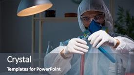  Presentation with radiation - Cool new theme with radiation hazard - young make scientist working backdrop and a dark gray colored foreground