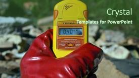  Presentation with radiation - Presentation design featuring radiation-measurment-on-illegal-junk background and a tawny brown colored foreground