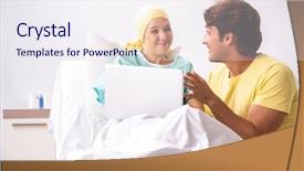  Presentation with radiation - PPT layouts featuring radiation therapy - husband looking after wife background and a sky blue colored foreground