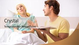  Presentation with radiation - Cool new slide set with radiation therapy - husband looking after wife backdrop and a coral colored foreground