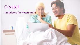  Presentation with radiation - Cool new presentation design with radiation therapy - husband looking after wife backdrop and a sky blue colored foreground