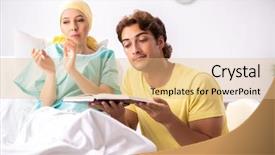  Presentation with radiation - Presentation theme enhanced with radiation therapy - husband looking after wife background and a coral colored foreground