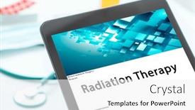  Presentation with cancer cells - Presentation design featuring radiation-therapy-medical-procedures background and a  colored foreground