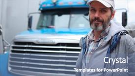  Presentation with retro - PPT layouts with radiator car - mature bearded man against retro background and a  colored foreground