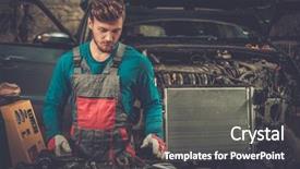  Presentation with radiator car - Colorful presentation enhanced with radiator car - mechanic in a workshop backdrop and a dark gray colored foreground