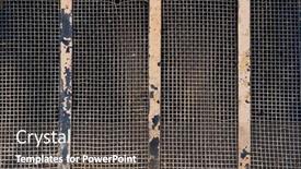  Presentation with old - Beautiful presentation theme featuring radiator-grille-close-view backdrop and a dark gray colored foreground