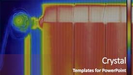  Presentation with infrared - Cool new slide deck with radiator heater infrared thermal image backdrop and a tawny brown colored foreground