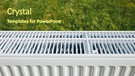  Presentation with green lawn - Presentation having radiator mesh green lawn background background and a  colored foreground