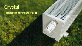  Presentation with green lawn - Audience pleasing presentation theme consisting of radiator on green lawn ecological backdrop and a  colored foreground