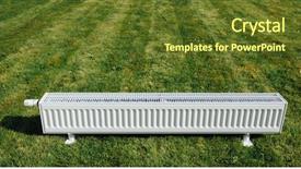  Presentation with green-lawn - PPT theme featuring radiator on green lawn ecological background and a  colored foreground