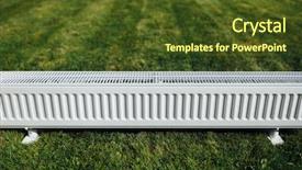  Presentation with green lawn - Cool new slide set with radiator on green lawn ecological backdrop and a tawny brown colored foreground
