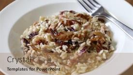  Presentation with italian cuisine - Cool new PPT theme with radicchio-al-risotto-italian-cuisine backdrop and a coral colored foreground