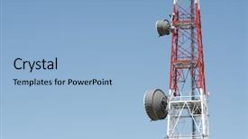  Presentation with blue sky - Presentation theme having radio base station - bottom view of a telecommunications background and a  colored foreground