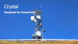  Presentation with communication tower - Cool new PPT layouts with radio base station - communication tower on top backdrop and a teal colored foreground