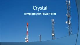  Presentation with blue sky - Amazing slide set having radio base station - telecommunications towers with clear blue backdrop and a ocean colored foreground