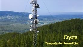  Presentation with radio station - Audience pleasing PPT theme consisting of radio base station backdrop and a tawny brown colored foreground