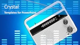  Presentation with broadcasting - Presentation theme with radio broadcasting music on color background and a teal colored foreground