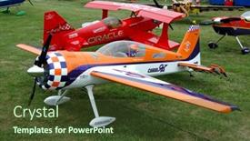  Presentation with control - Audience pleasing presentation consisting of radio-control-planes backdrop and a tawny brown colored foreground