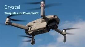  Presentation with radio - Cool new presentation design with radio-controlled-drone-is-filming backdrop and a ocean colored foreground