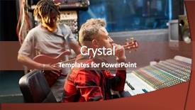  Presentation with radio - Presentation theme featuring radio deejay in studio background and a red colored foreground