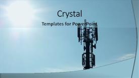  Presentation with radio tower - PPT layouts with radio frequency - silhouette of transmitter tower showing background and a light blue colored foreground