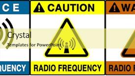  Presentation with frequency - Beautiful PPT theme featuring radio frequency - warning signs series three different backdrop and a yellow colored foreground