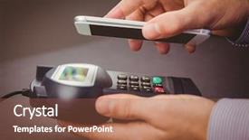  Presentation with radio frequency identification - Presentation theme consisting of radio frequency identification - man using smartphone to express background and a  colored foreground