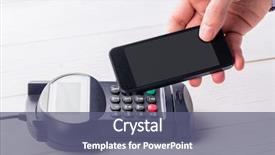  Presentation with pay - PPT layouts having radio frequency identification - man using smartphone to express background and a  colored foreground