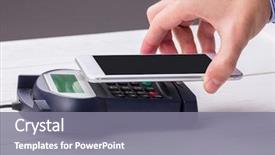  Presentation with pay - Presentation design with radio frequency identification - man using smartphone to express background and a  colored foreground