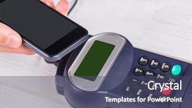  Presentation with on pay tm - Amazing PPT layouts having radio frequency identification - man using smartphone to express backdrop and a  colored foreground