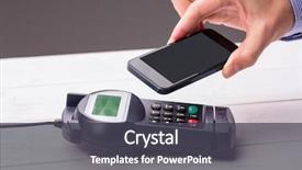  Presentation with pay - PPT layouts with radio frequency identification - man using smartphone to express background and a  colored foreground