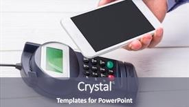  Presentation with pay - Slide deck featuring radio frequency identification - man using smartphone to express background and a gray colored foreground