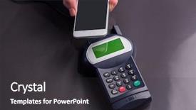  Presentation with pay - PPT layouts having radio frequency identification - man using smartphone to express background and a dark gray colored foreground