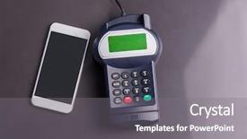  Presentation with radio frequency identification - Beautiful slide deck featuring radio frequency identification - overhead of pin terminal backdrop and a  colored foreground