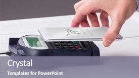  Presentation with radio frequency identification - Colorful presentation design enhanced with radio frequency identification - screen showing payment successful backdrop and a gray colored foreground