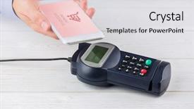  Presentation with payment methods - Theme enhanced with radio frequency identification - trolley showing payment successful background and a light gray colored foreground