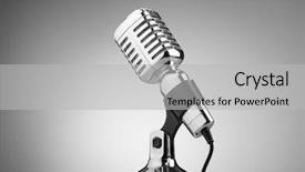  Presentation with vintage radio - Colorful theme enhanced with radio media - vintage microphone against the background backdrop and a light gray colored foreground