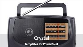  Presentation with transistor - Slide deck featuring radio receiver isolated on white background and a dark gray colored foreground