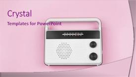  Presentation with cognitive radio - Colorful slide deck enhanced with radio receiver on color background backdrop and a lemonade colored foreground