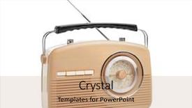  Presentation with news broadcast on a radio - Amazing slide deck having radio receiver on white background backdrop and a  colored foreground