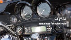  Presentation with scoopy motorcycle - Presentation having speed sound - closeup of generic motorcycle dashboard background and a  colored foreground