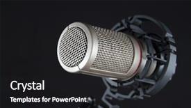  Presentation with radio station - Audience pleasing theme consisting of radio station - microphone backdrop and a dark gray colored foreground