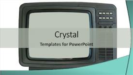  Presentation with old television set - Audience pleasing presentation theme consisting of radio television - old tv-set isolated backdrop and a light gray colored foreground