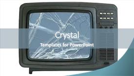  Presentation with old television set - Cool new presentation with radio television - old tv-set with broken screen backdrop and a seafoam green colored foreground