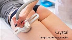  Presentation with woman nude body - Amazing slide set having radio therapy - body treatment woman getting rf backdrop and a coral colored foreground