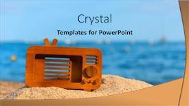  Presentation with music microphone radio mic retro - PPT layouts consisting of radio-with-music background and a light blue colored foreground